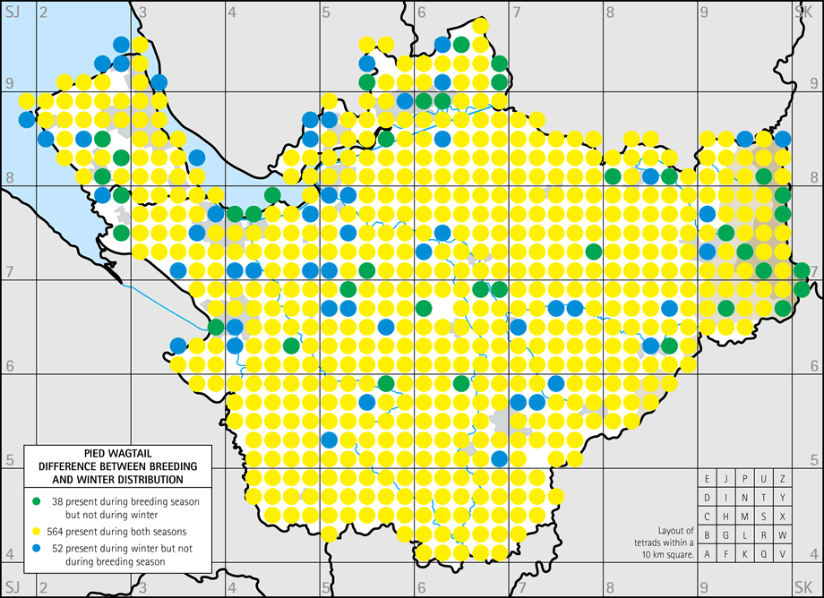 Difference between breeding and winter distribution map